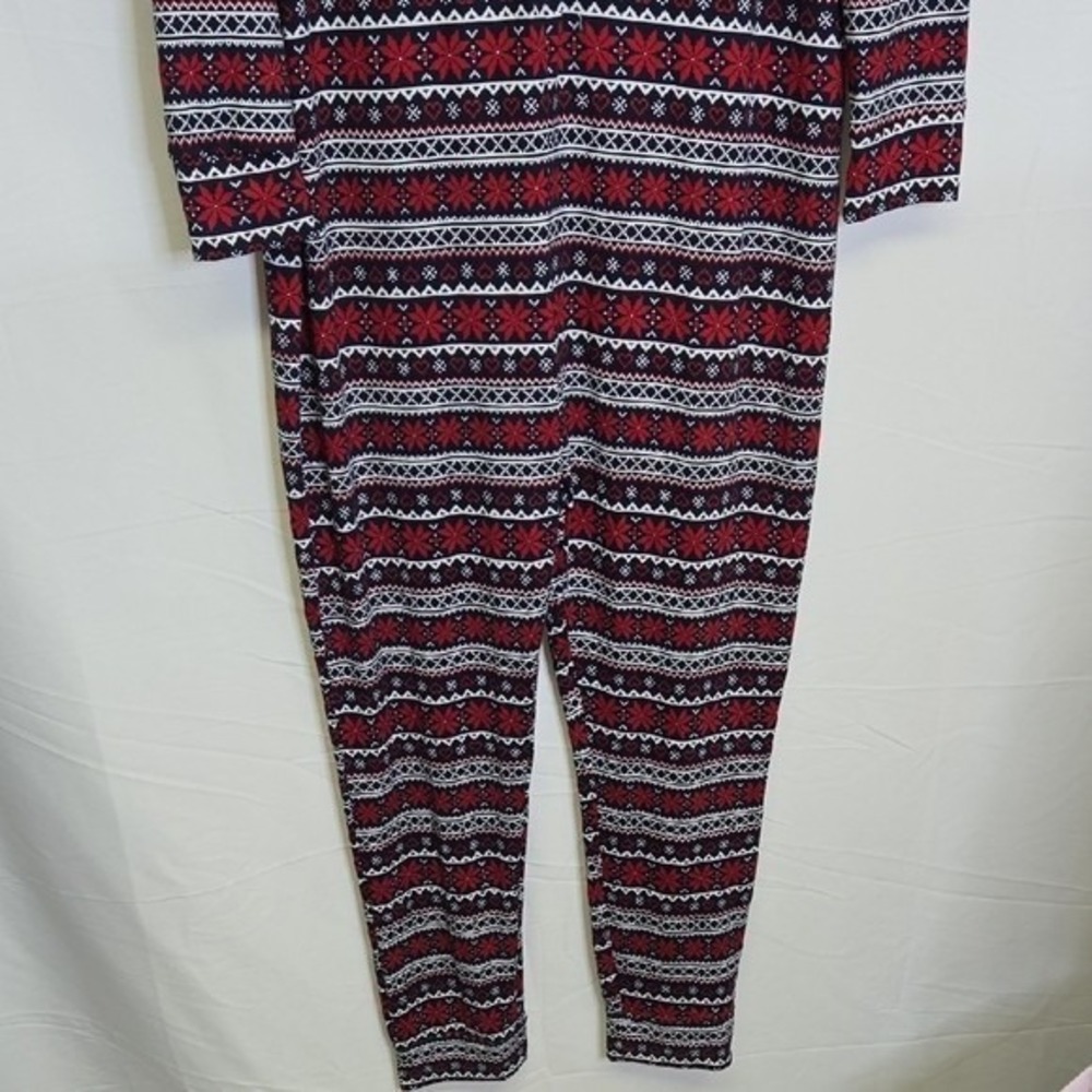 La Vie En Rose One Piece Pajamas Sleepwear, Fair Isle Winter Pattern, XXL, New - Picture 2 of 10